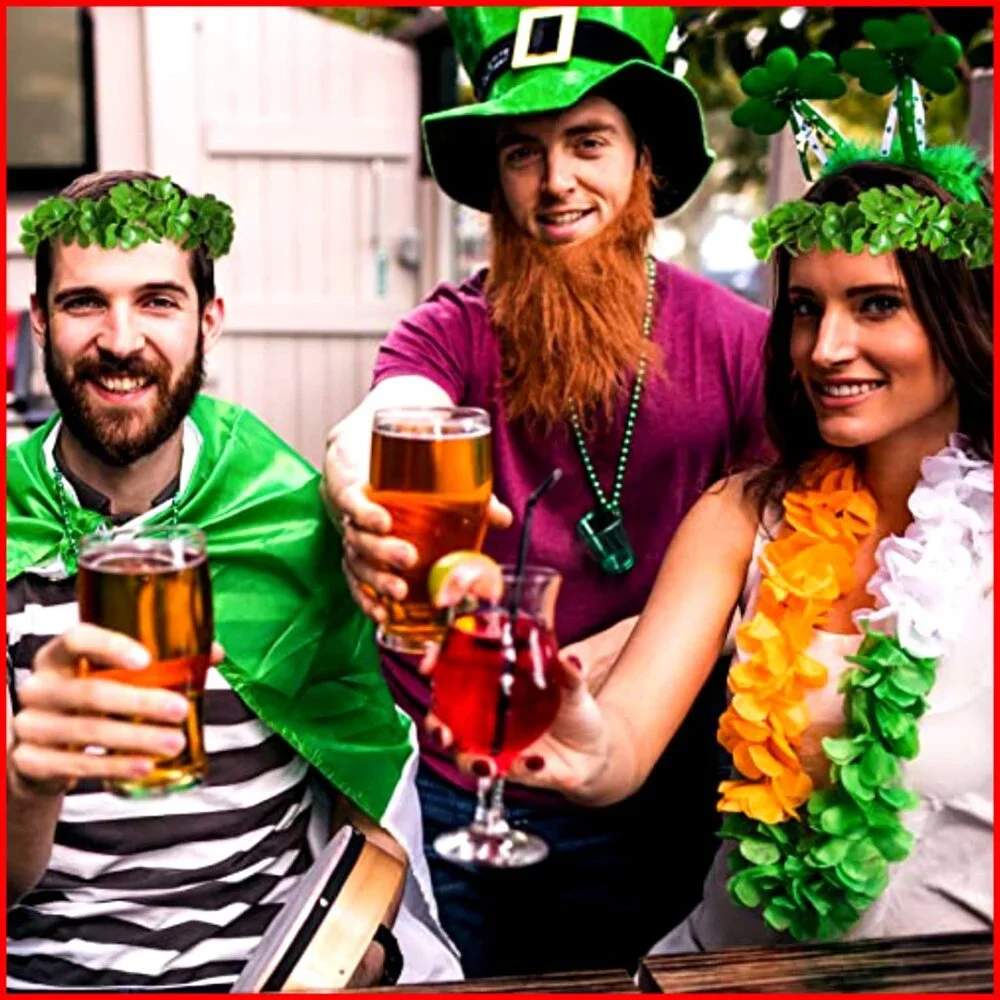 Adjustable Shamrock Headband, Lightweight Wire & Polyester, St. Patrick's Day